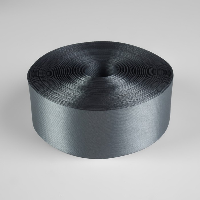 Лента атласная, 50 мм &times; 100 &plusmn; 5 м, цвет серебряный