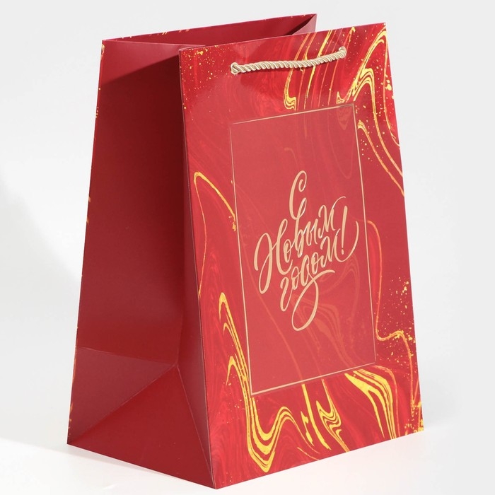 Пакет подарочный новогодний ламинированный &laquo;Рубин&raquo;, 21 х 30 х 15 см, Новый год