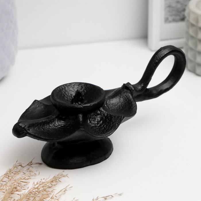 Подсвечник Подсвечник "Лампа" черный 6х7х15см