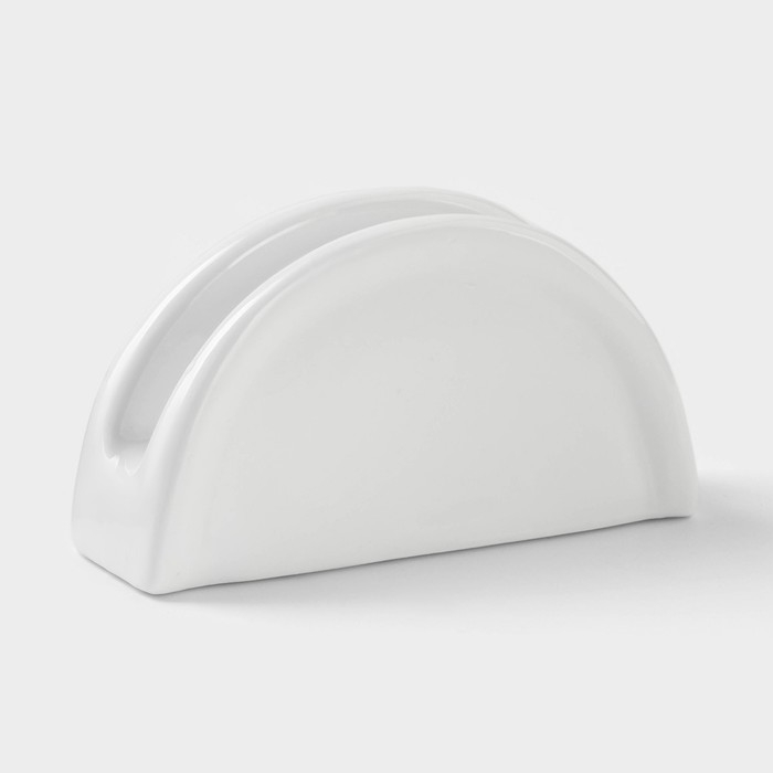 Салфетница керамическая &laquo;Классика&raquo;, 11,5&times;3,5&times;6 см, цвет белый