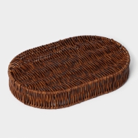 Корзинка для подачи Доляна &laquo;Огайо&raquo;, 31&times;21&times;5 см, овальная, цвет коричневый