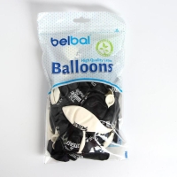 Шар латексный 14" &laquo;Оскорбления&raquo;, пастель, набор 50 шт., чёрно-белый МИКС