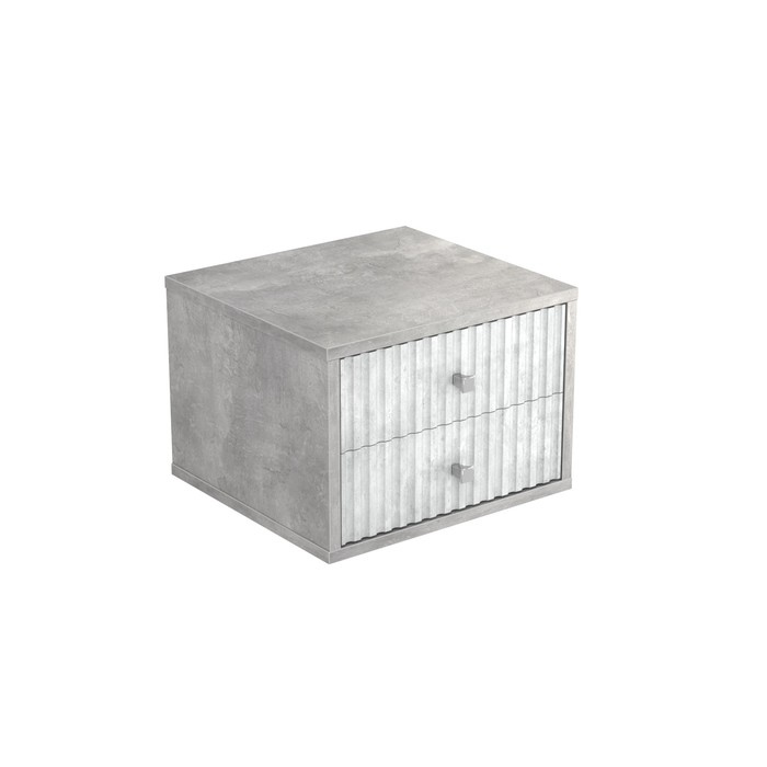 Тумба подвесная Селин, Бетонный Камень, Мелисандра Стоун, Хром "", 380х350х270