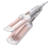 Стайлер Galaxy LINE GL 4667, 40 Вт, керамическое покрытие, d=10 мм, до 180 &deg;C, бело-розовый