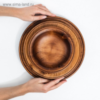Набор тарелок из натурального кедра Mаgistrо, 3 шт, 27,5&times;3 см, 23,5&times;4 см, 19&times;4,5 см, цвет шоколадный