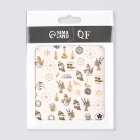 Новый год! Наклейки для ногтей &laquo;Снеговик&raquo;, металлизированные