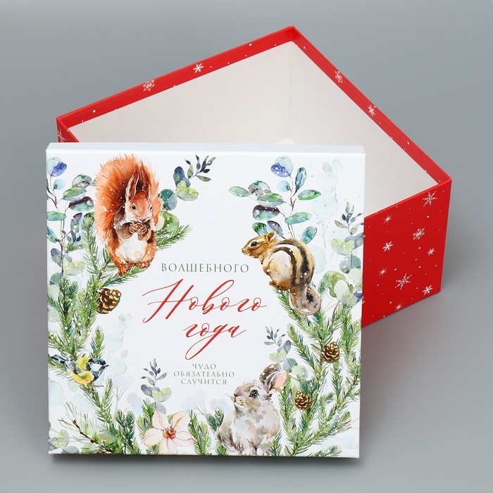Набор подарочных коробк 3 в 1 &laquo;Новогодняя пора&raquo;, 18 х 18 х 10 &ndash; 22 х 22 х 12 см, Новый год