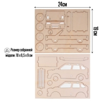 Деревянный конструктор &laquo;Внедорожник&raquo;, 3D модель, с наклейками, 20 деталей