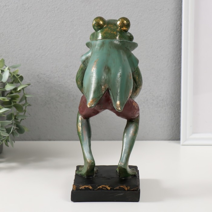 Подсвечник полистоун "Лягуха с короной" 14,5х12,5х26 см