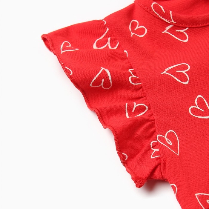 Платье для девочки, цвет красный, рост 80 см (9-12 мес)