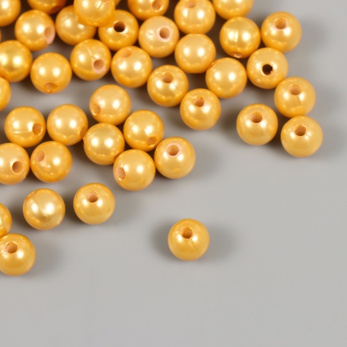 Набор бусин "Жемчуг" d 8 мм, 250 гр, светло-бежевый