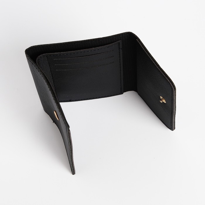 Кошелёк женский на кнопке, цвет чёрный