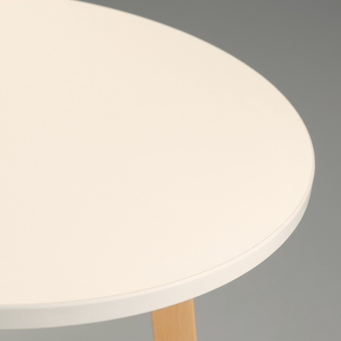 Журнальный столик "Брюгге", D = 45 см, высота 47 см, цвет белый - натуральная сосна