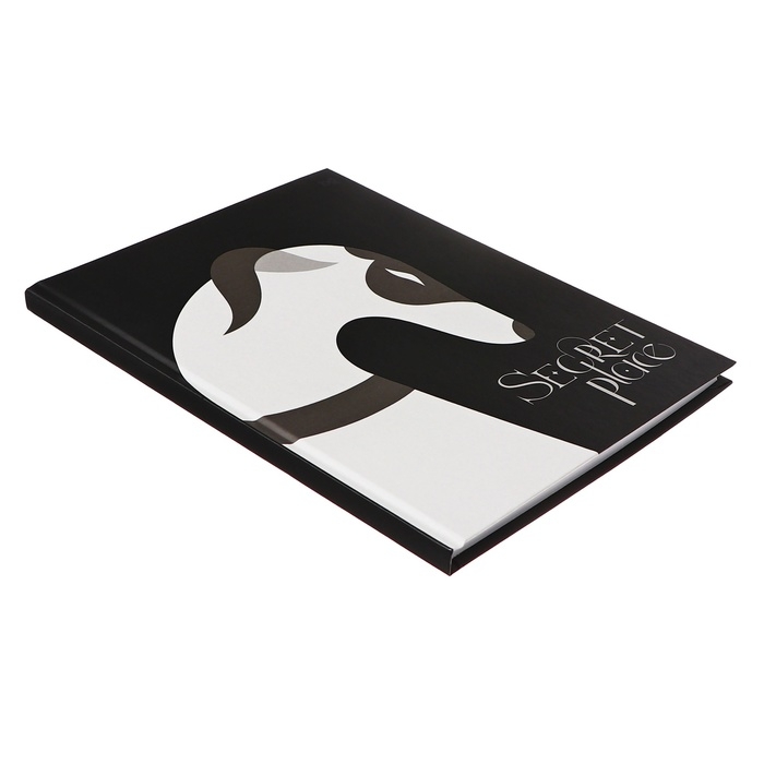 Бизнес-блокнот А5 80 листов в клетку, Secret place, обложка картон, матовая ламинация, выборочный лак, блок 60г/м2, МИКС