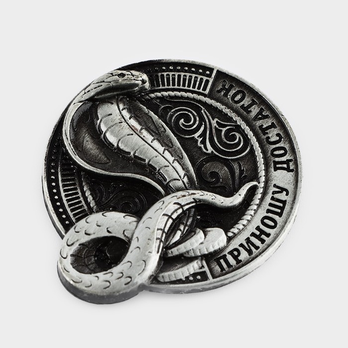 Магнит новогодний «Приношу достаток» на Новый год на Новый год, диам. 4 см, серебро Магнит новогодний «Приношу достаток» на Новый год на Новый год, диам. 4 см, серебро