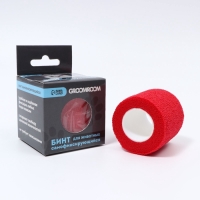 Бинт самофиксирующийся разрывной &laquo;Groomroom&raquo;&lrm;, 5 см х 4,5 м, красный