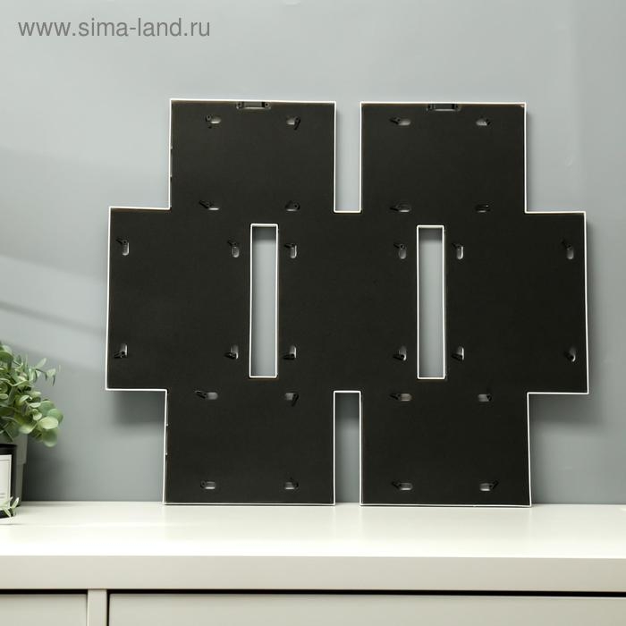 Фоторамка пластик на 7 фото 10х15, 13х18 см Фоторамка пластик на 7 фото 10х15, 13х18 см "Коллаж" белая 57х49,5х2,5 см