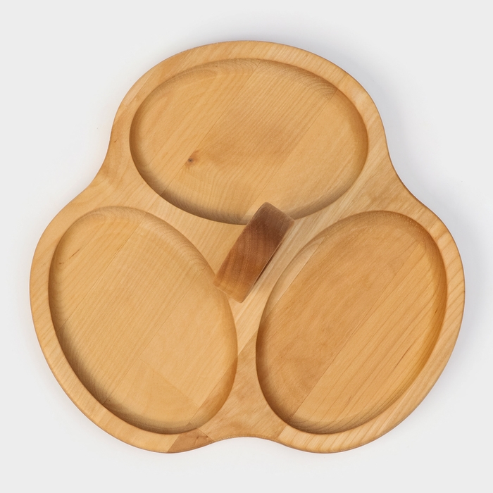 Менажница Adelica, 3 секции, с ручкой, 22×1,8 см, массив берёзы Менажница Adelica, 3 секции, с ручкой, 22×1,8 см, массив берёзы