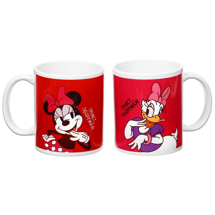Набор парных кружек, 320 мл "Подружки", Микки и друзья
