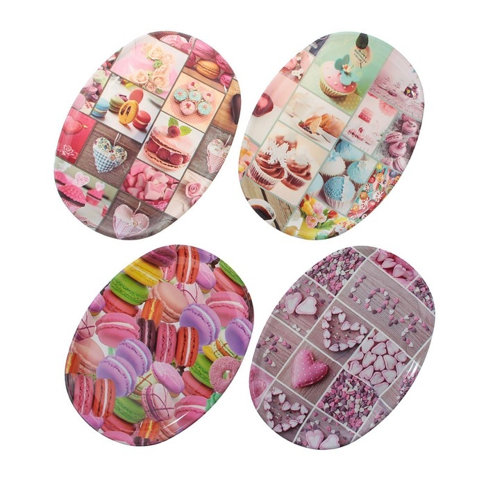 Поднос пластиковый &laquo;Сладости&raquo;, 38&times;28&times;2,5 см, цвет МИКС