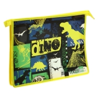 Папка для тетрадей А4, 325 х 230 х 55 мм, молния сверху, пластиковая, ПМ-А4-29 Calligrata "Дино" Папка для тетрадей А4, 325 х 230 х 55 мм, молния сверху, пластиковая, ПМ-А4-29 Calligrata "Дино"