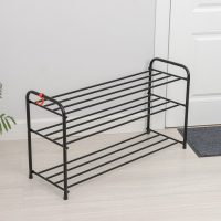 Подставка для обуви, 3 яруса, 87&times;30&times;48 см, цвет чёрный