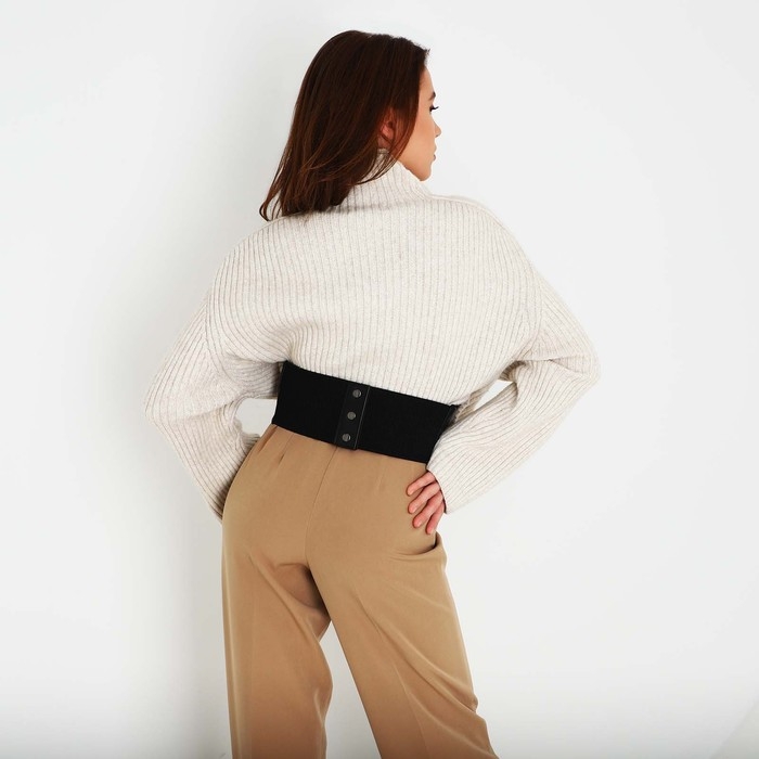 Корсет на кнопках, ширина 15 см, резинка, цвет чёрный Корсет на кнопках, ширина 15 см, резинка, цвет чёрный