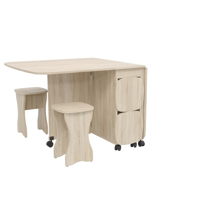 Комплект стол-книжка с табуретами 360/1670х900х740 Дуб сонома