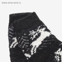 Носки детские шерстяные &laquo;Олени&raquo;, цвет чёрный, размер 20