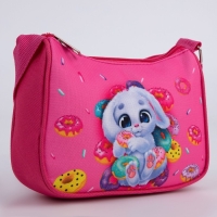 Сумка детская, текстильная, &laquo;Зайка и пончики&raquo; 4 см х 17 см х 13 см