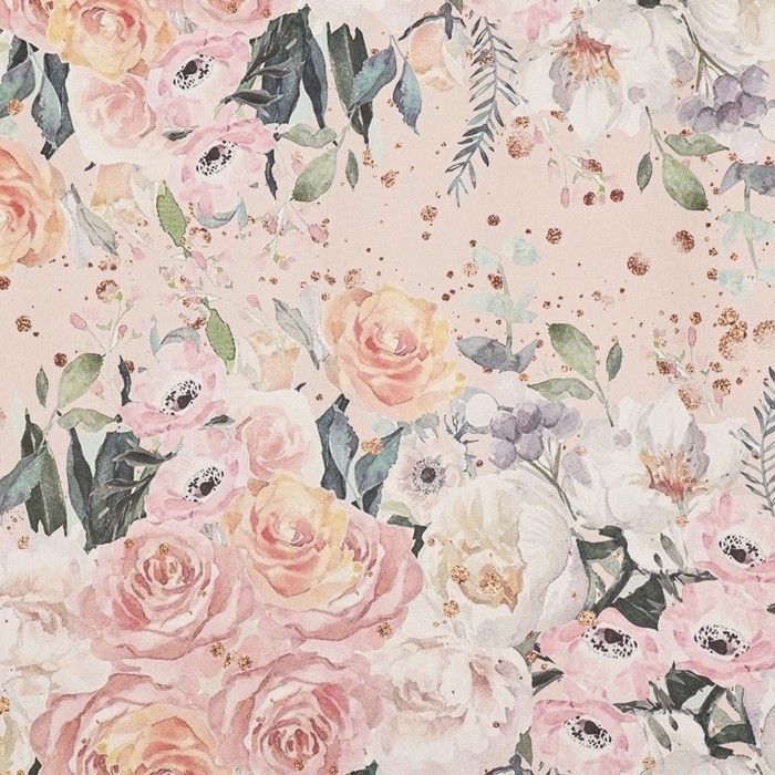 Бумага упаковочная, крафт Бумага упаковочная, крафт "Нежный букет", 70 х 100 см, 1 лист