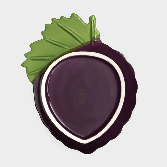 Тарелка керамическая &laquo;Виноград&raquo;, плоская, фиолетовая, 23,5 см, 1 сорт, Иран