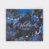 Пакет подарочный новогодний ламинированный &laquo;Волшебная ночь&raquo;, M 30 х 26 х 9 см, Новый год