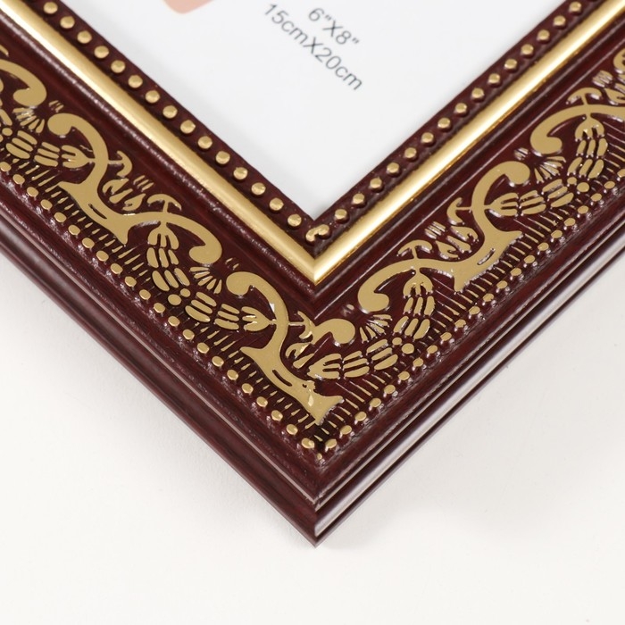 Фоторамка пластик 15х20 см "Греция" коричневая с золотом 22х26,8 см