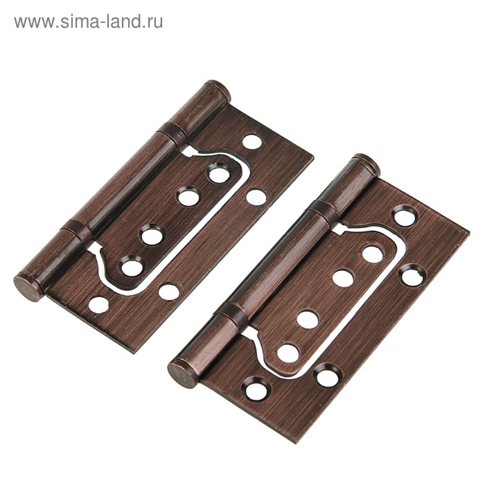 Петля-бабочка ТУНДРА, 100х70х2.0 мм, универсальная, без врезки, цвет медь, 2 шт. Петля-бабочка ТУНДРА, 100х70х2.0 мм, универсальная, без врезки, цвет медь, 2 шт.