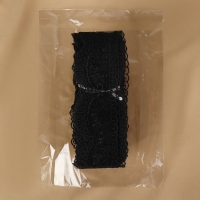 Кружево на сетке, 50 мм &times; 11 &plusmn; 1 м, цвет чёрный