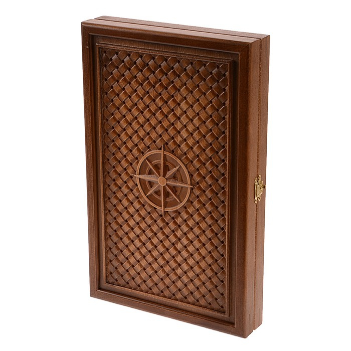 Нарды деревянные большие, резные Нарды деревянные большие, резные "Роза ветров", из массива бука, патина, 35 x 22 см