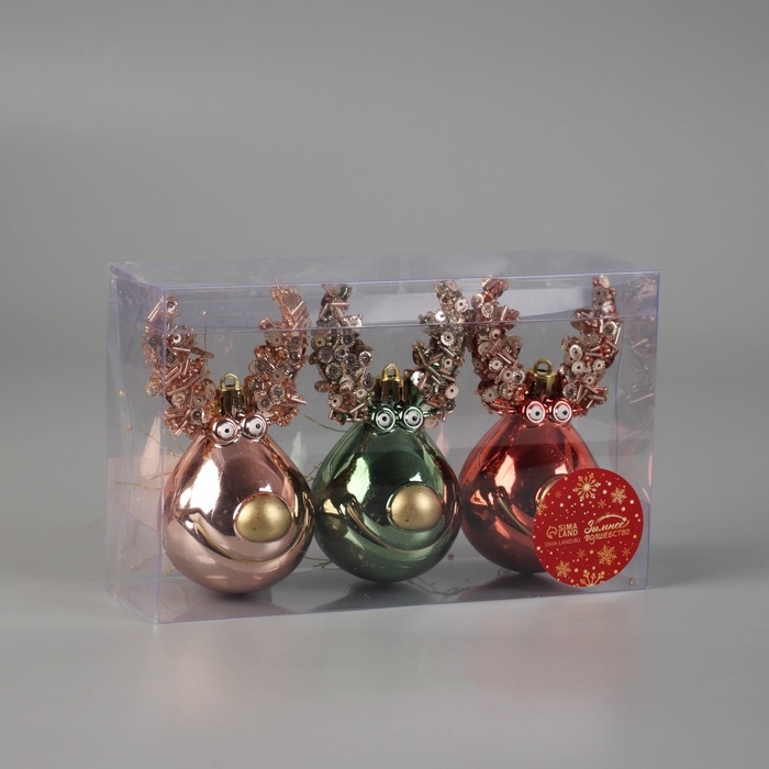 Украшение ёлочное "Оленёнок Коул" (набор 3 шт) 11,5х5,5 см, микс