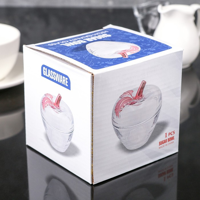 Сахарница стеклянная &laquo;Яблоко&raquo;, 300 мл, 10&times;11 см