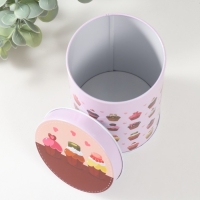 Шкатулка металл цилиндр "Кексики" 7,5х7,5х11 см Шкатулка металл цилиндр "Кексики" 7,5х7,5х11 см