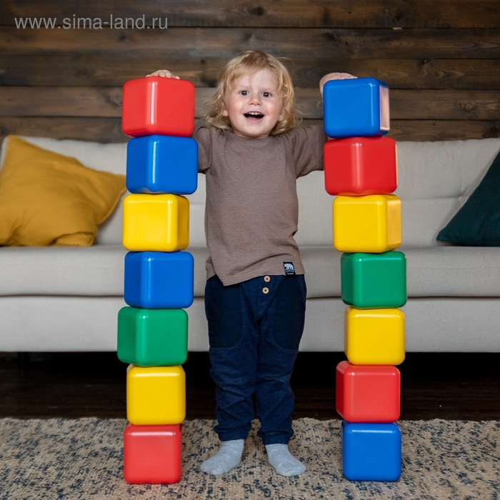 Набор цветных кубиков, 16 штук, 12 х 12 см Набор цветных кубиков, 16 штук, 12 х 12 см