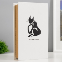 Сейф-книга дерево, кожзам "Чёрная кошка" 21х13х5 см