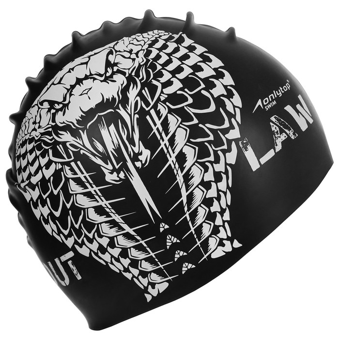 Шапочка для плавания взрослая ONLYTOP Outlaw, силиконовая, обхват 54-60 см