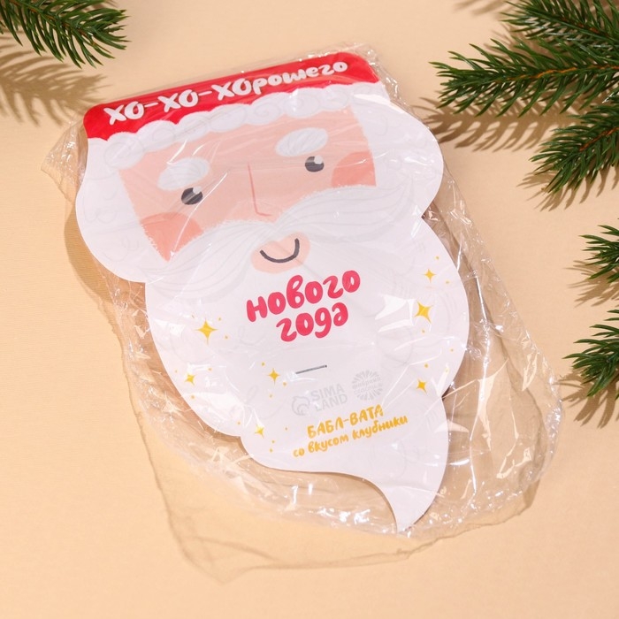 Новый год! Жевательная резинка-сладкая вата &laquo;Новый год: Хо-хорошего года&raquo;, вкус: клубника, 5 г.