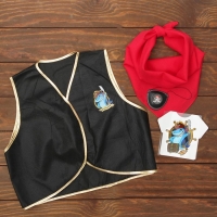 Карнавальный костюм «Морской разбойник», жилетка, наглазник, термонаклейка, бандана Карнавальный костюм «Морской разбойник», жилетка, наглазник, термонаклейка, бандана