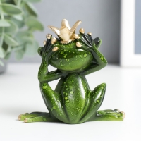 Сувенир полистоун лак "Лягушка-квакушка в короне" МИКС 8,3х7,5х5 см