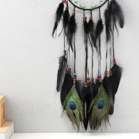 Ловец снов "Круг. Перья павлина" d=17 см 17х74 см Ловец снов "Круг. Перья павлина" d=17 см 17х74 см