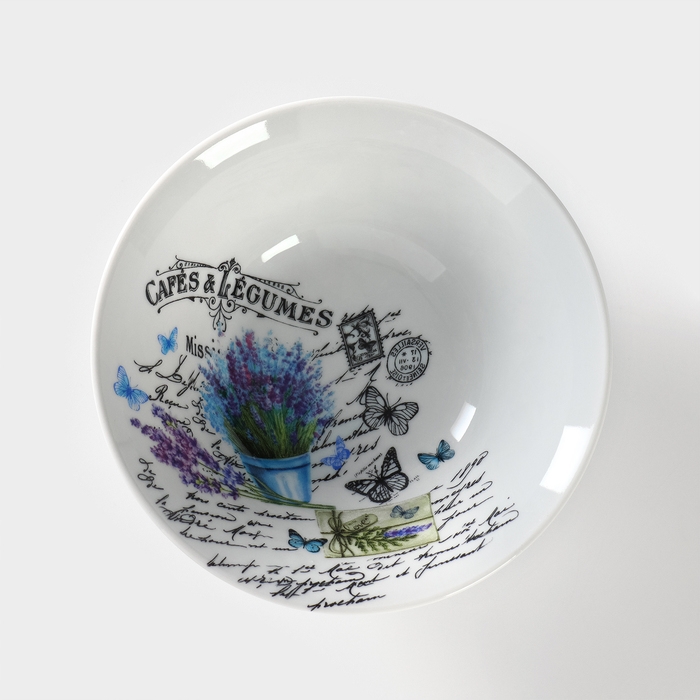 Салатник &laquo;Прованс&raquo;, 600 мл, рисунок микс, цвет белый