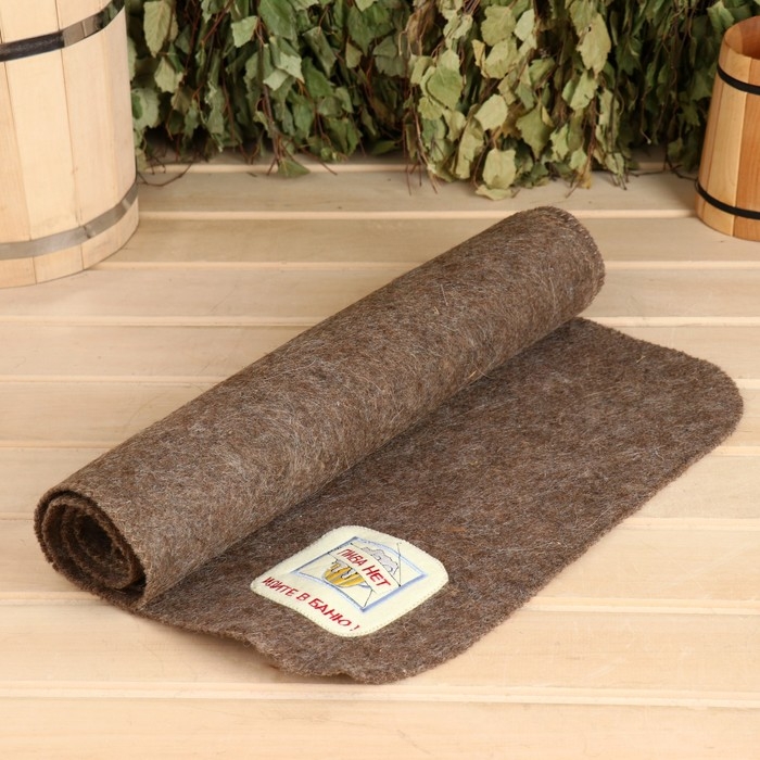 Лежак для бани темный с вышивкой Лежак для бани темный с вышивкой "Идите в баню" 150х50 см