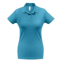 Рубашка поло женская ID.001 бирюзовая, размер XL